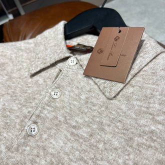 Loro Piana Yün Bej Polo Yaka 