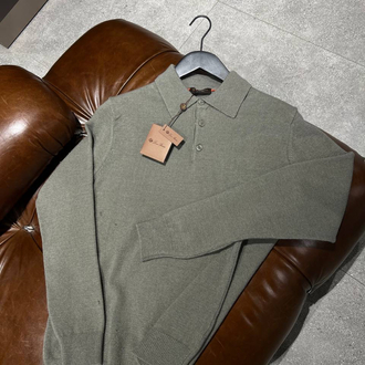 Loro Piana Yün Haki Polo Yaka