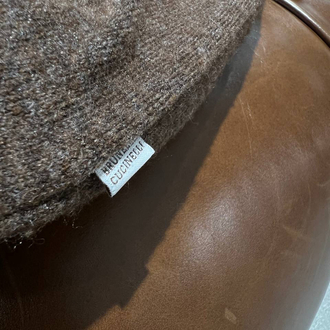 Brunello Cucinelli Kaşmir Yarı Fermuarlı Kahve Kazak