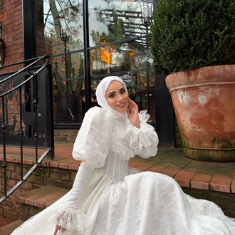 İnci nikah elbisesi ve gelinlik