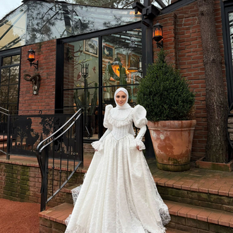 İnci nikah elbisesi ve gelinlik