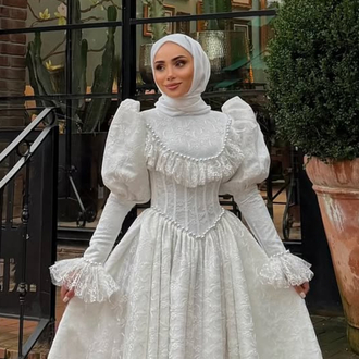 İnci nikah elbisesi ve gelinlik