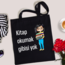 Kitap Okumak Gibisi Yok Siyah Bez Çanta