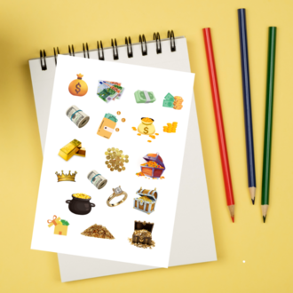 Para Enerjisi Sticker Seti – Bolluk Bereket Çekme Sticker’ları (2 Sayfa)