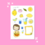 Limon Ailesi Sticker Set 14 adet Çıkartma