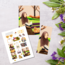 Hijap Girl Temalı Kitap Ayracı,kartpostal Ve Sticker 3'lü Set 23 Adet Etiket Çıkartma