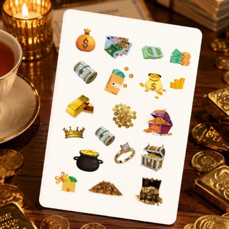 Para Enerjisi Sticker Seti – Bolluk Bereket Çekme Sticker’ları (2 Sayfa)