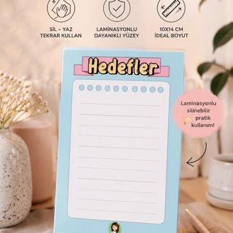 Silinebilir Pvc li Hedeflerim Panosu