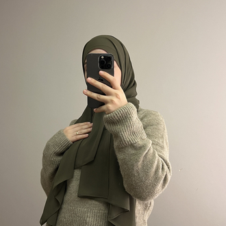 Haki Yeşil Premium Chiffon Şal