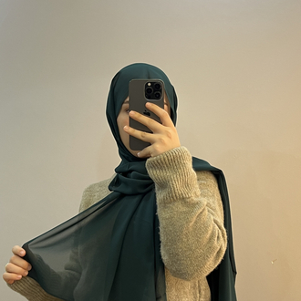  Zümrüt Yeşil Dubai Premium Chiffon Şal 