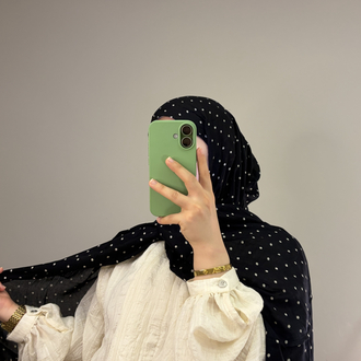 Siyah Polka Dots Nefes Şal