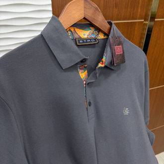 ETRO PREMİUM ANTRASİT YAKALI T-SHİRT