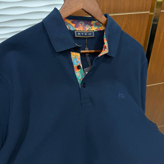 ETRO PREMİUM LACİVERT YAKALI T-SHİRT