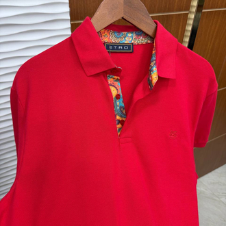 ETRO PREMİUM KIRMIZI YAKALI T-SHİRT