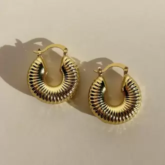 Kalın Hafif Halka Küpe | Çelik |14k renginde