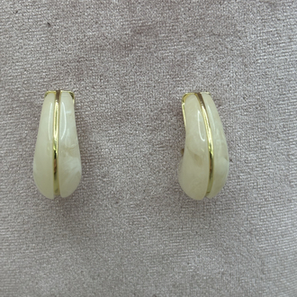 Kadın Gold Detaylı Sedef Görünümlü Modern Küpe
