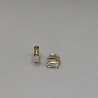 Kadın Kararmaz Çelik Baget Zirkon Taşlı Gold Halka Küpe