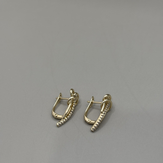 Kadın Kararmaz Çelik Zirkon Taş Detaylı Gold Küpe