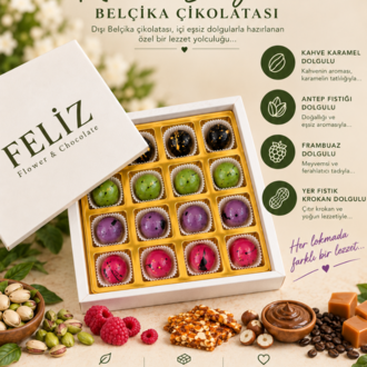 Feliz Flower Studio 16’lı Karışık Dolgulu Belçika Çikolatası