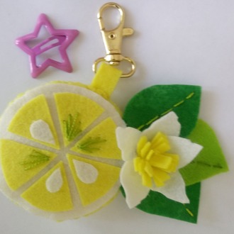 Keçe Limon Figürlü Anahtarlık
