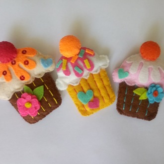Keçe Cupcake Buzdolabı Magnet