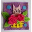 Keçe Kedi ve Çiçek Figürlü Buzdolabı Magnet