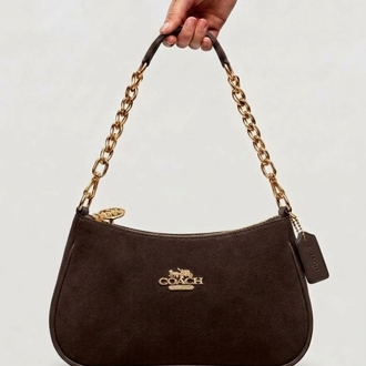 Coach Acı Kahve Süet Teri Shoulder Bag