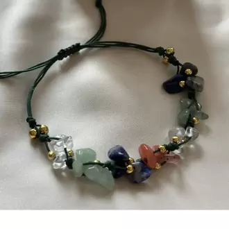 Boğa Burcu Gerçek Doğal Taş Örme Bileklik - Aventurin, Lapis Lazuli, Akik, Kristal Kuvars