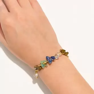 İkizler Burcu Gerçek Doğal Taş Bileklik - Aventurin, Lapis Lazuli, Kaplan Gözü, K Kuvars