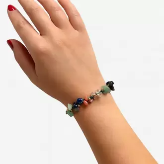 Boğa Burcu Gerçek Doğal Taş Örme Bileklik - Aventurin, Lapis Lazuli, Akik, Kristal Kuvars