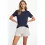 Osy Modal Yumuşak Dokulu Kumaş Bisiklet Yaka T-shirt - İndigo