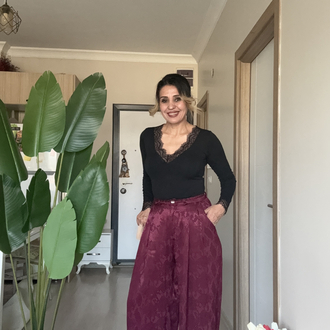 Desenli Palozza Pantolon