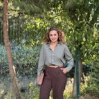 Kemerli Havuç Pantolon Acıkahve