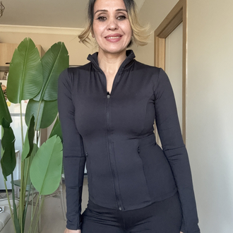 Oysho Slim fitt Fermuarlı Siyah