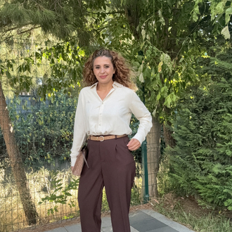Kemerli Havuç Pantolon Acıkahve
