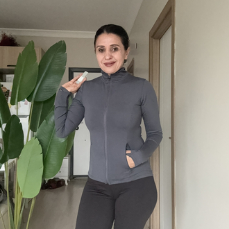 Oysho Slim Fitt Fermuarlı Gri 