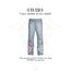 “LWBH” Lace denim in Ice wash