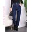 LACİVERT BEL LASTİKLİ MOM JEAN PANTOLON