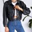 Siyah Crop deri ceket