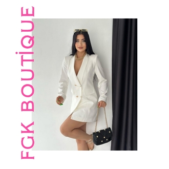 Çift düğmeli blazer ceket elbise