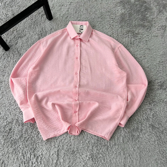 Zara Oversize Pera Keten Gömlek