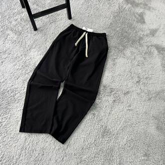 Zara Ham Keten Baggy Pantolon | Siyah