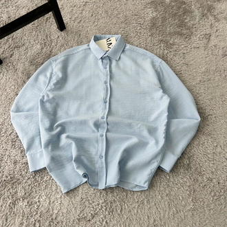 Zara Oversize Pera Keten Gömlek | Bebe Mavisi