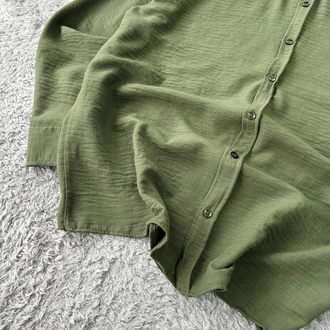 Zara Oversize Pera Keten Gömlek | Haki
