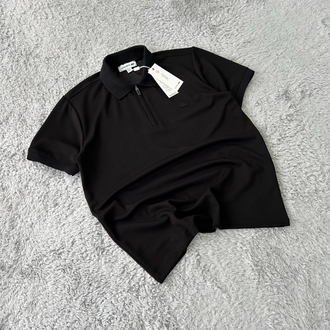 Lacoste Yarım Fermuarlı Premium Polo Yaka T-Shirt | Siyah