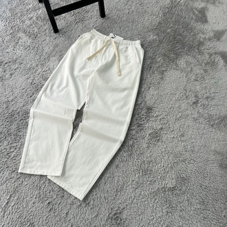 Zara Ham Keten Baggy Pantolon | Beyaz