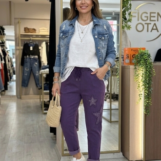 İTALYAN FULL LİKRA YILDIZ DESENLİ PANTOLON