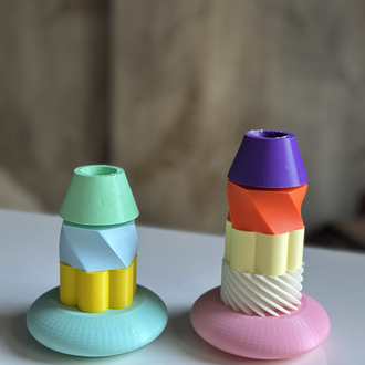 Pastel Şamdan (2 adet)