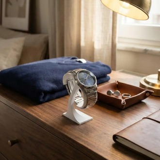 Minimalist Saat Standı - Modern Sergileme Vitrini