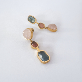 Tatlong Bato Küpe ~ Gold